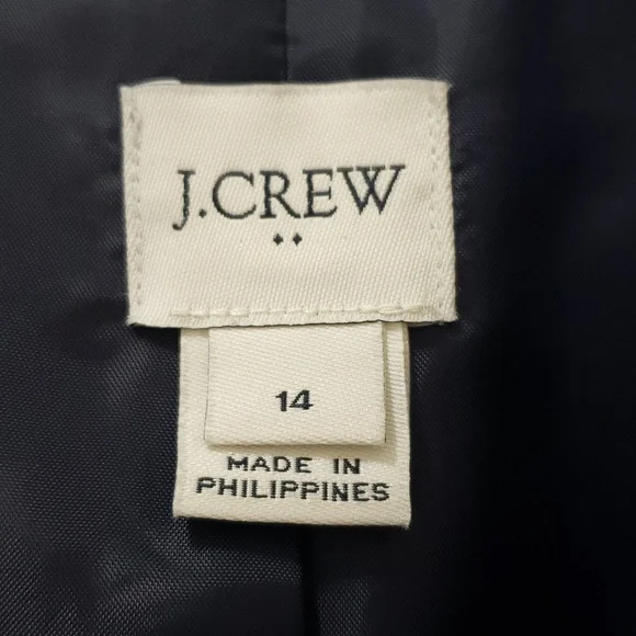 New Womens Navy Blue One Button  Front Closure J Crew 100% Cotton Blazer - Picture 3 of 7